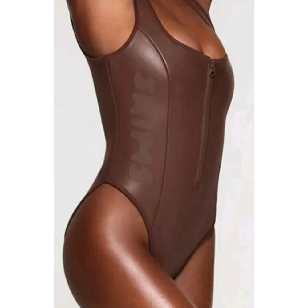 Skims RUBBERIZED SCUBA SWIM SCOOP NECK ONE PIECE Swimsuit Size 3X - NWT‎